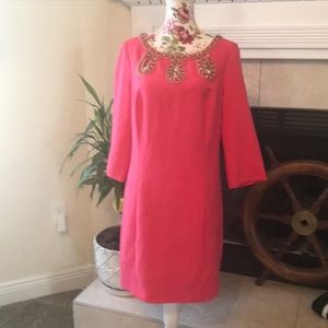 Lilly Pulitzer Pink Beaded Neckline Dress